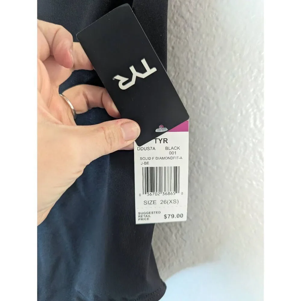 TYR Women's Durafast Elite Diamondfit one piece Pro Swimsuit Black 26 XS